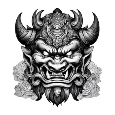 oni mask ai tattoo